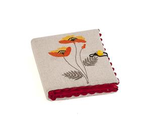 Hobby Gift Estuche para agujas, 5 agujas de coser, 4 alfileres de seguridad, 3 pines incluidos, almacenamiento de objetos punzantes 100% algodón, 2,5 x 9,5 x 11,5 cm, flores silvestres