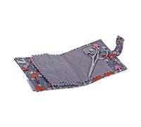 Hobby Gift Estuche para agujas - 5 agujas de coser 4 pines de seguridad 3 pines y tijeras incluidas - Almacenamiento 100% algodón - 2,5 x 9,5 x 11,5 cm - Seta del bosque