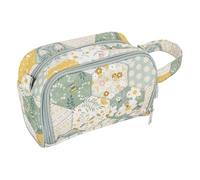 Hobby Gift Estuche para Agujas de Crochet - Tela de algodón con diseño de Abejas y Lazos elásticos, asa Corta, Ojal para Hilo, Almacenamiento Compacto para Agujas 10x20x3cm