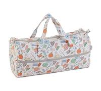 Hobby Gift Happydashery - Bolsa de tejer grande para lana con compartimento con cremallera para agujas de tejer de hasta 40 cm, ganchos de ganchillo y accesorios, 16,5 x 45 x 19,5 cm