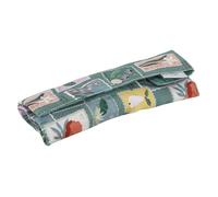 Hobby Gift Organizador de almacenamiento - plegable con cierre a presión, con estampado de sello bordado moderno y 10 ranuras elásticas para ganchos de crochet, elegante, 2x26x18cm