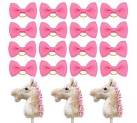 Hobby Horse 16 lazos con bandas de goma, arcos para mascotas, accesorios para caballos de anclaje, pelo largo, mascotas, perros, gatos, cachorros, color rosa claro