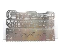 Hobby Model Craft Gundam - Kit de herramientas de acero inoxidable para tallar, regla auxiliar, perforador, detalles, plantillas, 4 unidades