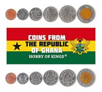 Hobby of Kings Conjunto de 6 Monedas de Ghana. 1, 5, 10, 20, 50 Pesewas, 1 Cedi. 2007-2019
