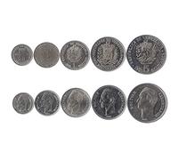 Hobby of Kings Set de 5 Monedas de Venezuela: 25, 50 Céntimos, 1, 2, 5 Bolívares. 1965-1990