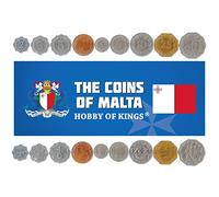 Hobby of Kings Set de 9 Monedas de Malta. 2 milésimas de Pulgada - 50 centavos. 1972-1977