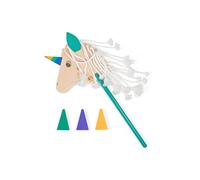Hobby Unicornio - Caballo de madera con 3 conos de colores para niños, juguete de motricidad, juguete al aire libre, diversión ecuestre