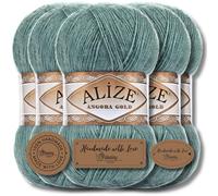 Hobby YARN Alize - 5 ovillos de lana virgen y acrílico, 100 g, color dorado