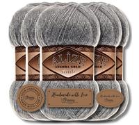 Hobby YARN Alize Angora Gold Simli - 5 ovillos de lana virgen turca de 100 g, lana virgen con efecto purpurina, lana de bebé, como hilo para tejer a mano, hilo de angora, color gris carbón, 87