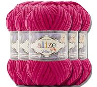 Hobby YARN Alize Velluto 798 - Ovillos de Lana Turca para Tejer (5 Unidades de 100 g, Súper Voluminosa, para Ganchillo, Color Liso, de Bebé, Hilo de Fieltro, para Peluche)