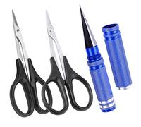 Hobbyfire Agujero de escariador de cuerpo RC, tijera curvada y tijera recta RC Car Body Mount 3pc Combo Set,0-14mm agujero (azul)