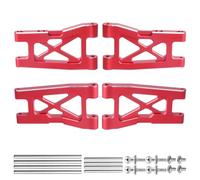 Hobbyfire Brazos de suspensión delanteros y traseros de aluminio, paquete de 4 actualizaciones para 1/18 Traxxas LaTrax Teton Desert Prerunner SST, piezas de repuesto 7630 (rojo)
