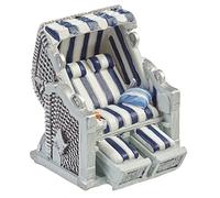 Hobbyfun Minisillón de playa azul y blanco, 7 cm, figura decorativa, vacaciones, mar Báltico