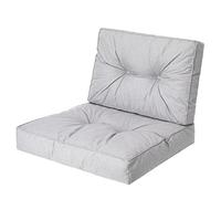 HOBBYGARDEN, Cojín de ratán KAJA, cojín para palés, exterior/interior, muebles de jardín, columpio de hollywood, cojín de asiento, cojín de asiento, ceniza, tamaño 2: 59 x 59 cm