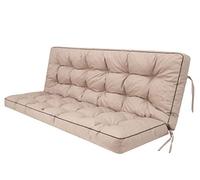 HOBBYGARDEN Cojín para banco y cojín para exteriores, para banco de jardín, cojín de palé y columpio de Hollywood, cojín de 140 x 49 cm, asiento de 140 x 56 cm, respaldo de 140 x 56 cm, beige