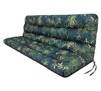 HOBBYGARDEN Juego de 3 cojines para banco y cojines de respaldo, funda para banco, cojín para columpio, funda para columpio, cojín para banco, cojín de jardín, verde pradera, aprox. 180 x 110 x 7 cm