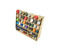 HobbyHold Estante de pintura para modelismo de 56 tamaños mixtos, accesorios de fabricación de modelos de madera, estante de pintura cortado con láser, estación de pintura ideal para colores Vallejo y
