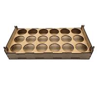 HobbyHold Estantería de color para modelismo, 18 agujeros, accesorios de madera, corte láser de 35 mm, ideal para colores Citadel y Vallejo, soporte de color, montaje sencillo