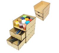 HobbyHold Organizador de maquetas con 2 cajones, soporte compacto para herramientas y colores, modelo estantería de color, estantería de color para manualidades, estante de pintura, organizador de