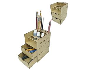 HobbyHold Organizador de maquetas con 2 cajones, soporte compacto para herramientas y colores, modelo estantería de color, estantería de color para manualidades, estante de pintura, organizador de