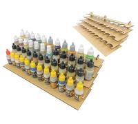 HobbyHold Verfrek modelismo 46 agujeros - accesorios de modelado de madera - corte láser de 26 mm - estación de pintura ideal para pinturas Vallejo y pintura del ejército. Soporte de pintura fácil