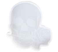 hobbyhub Moldes de silicona con forma de calavera con flores de rosas, moldes de fundición de resina con forma de calavera para cuentas de aroma, bricolaje