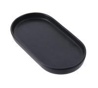 hobbyme 1 bandeja dispensadora de jabón redonda de cerámica negra mate, botella de loción multiusos, dispensador de desinfectante de manos, botella de enjuague bucal, bandeja para fregadero de cocina,