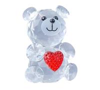 hobbyme Estatua de Oso de Cristal de Amor Rojo, Hermosa decoración de Oso de Cristal, Bonita Estatua de Oso pequeño de Amor Rojo, decoración del hogar, Mesa de Comedor, colección de Animales,