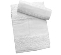 hobbymio.it Juego de Toalla Blanca con Invitado para Bordar en Punto de Cruz, Set de Baño con Tela Aida, Toalla 50x100 cm + Invitado 30x55 cm, Ideal para Bordado y Personalizaciones