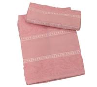 hobbymio.it Juego de toallas con invitados para bordar en punto de cruz, toalla de invitados con tela Aida, toalla de baño de 50 x 100 cm más toalla de invitado 30 x 50 cm (05 Rosa)