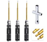 Hobbypark Mini RC Allen Llave Set 0.9mm 1.27mm 1.5mm Destornillador hexagonal y llave de tuerca de rueda para Axial SCX24 1/24 RC Crawler Car Tools