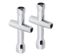 Hobbypark RC Herramientas de ruedas de coche hexagonal de metal llave de manga hexagonal llaves cruzadas (4 mm, 5 mm, 5 mm, 7 mm), paquete de 2