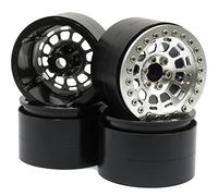hobbysoul Ruedas Beadlock anchas de 1.57 pulgadas (40 mm) 2.2 de 122 g/llanta, 2.2 ruedas plateadas para RC Crawler Redcat Gen8 Everest gen 7 Pro/Axial SCX10 Capra/Traxxas AMG 6x6 TRX4, (paquete de 4)