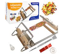 hobbyworker Kit de telar de cuentas de tercera generación con cuentas de semillas, aguja de cuentas, hilo de cuentas, enhebrador de aguja, cuchara de cuentas y manual de instrucciones (idioma español