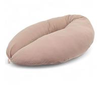 HOBEA-Germany Almohada de Lactancia 190 cm x 76 cm XXL Almohada de Embarazo Almohada para Dormir de Lado con Funda de algodón orgánico (Muselina Topo)