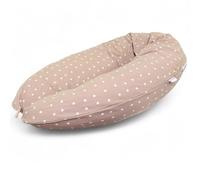 HOBEA-Germany Almohada de Lactancia 190 cm x 76 cm XXL Almohada de Embarazo Almohada para Dormir de Lado con Funda de algodón orgánico (Puntos Beige)