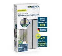 HOBERG Cortina antiinsectos y antipolen | Mosquitera para puerta con bandas magnéticas XXL | Mosquitera para puerta de balcón | Mosquitera antipolen - también ideal como mosquitera | 80 x 210 cm