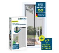 HOBERG Cortina antiinsectos y antipolen | Mosquitera para puerta con bandas magnéticas XXL | Mosquitera para puerta de balcón | Mosquitera antipolen - también ideal como mosquitera | 90 x 210 cm