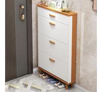 HOBIBA Armario de almacenamiento de zapatos, zapatero estrecho, gabinete de zapatos delgado, banco de zapatos pequeño, taburete de zapatos para organizadores de zapatos de entrada (tamaño: 50 cm