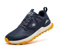HOBIBEAR Zapatillas de trail running para hombre | trekking | hiking | zapatillas de punta ancha no deslizantes, azul, 46 EU