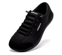 HOBIBEAR - Zapatillas minimalistas de moda para mujer y hombre con puntera ancha, tipo pies descalzos, con suela de caída cero, Todo negro., 37 EU