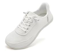 HOBIBEAR Zapatos descalzos anchos unisex sin manos para mujer y hombre, zapatos descalzos, minimalistas, al aire libre, para correr, caminar, Blanco, 41 EU Ancho