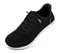 HOBIBEAR Zapatos descalzos anchos unisex sin manos para mujer y hombre, zapatos descalzos, minimalistas, al aire libre, para correr, caminar, negro blanco, 41 EU Ancho