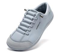 HOBIBEAR - Zapatos minimalistas de moda para mujer y hombre con puntera ancha, tipo pies descalzos, suela plana, gris/azul, 46 EU