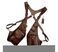 Hobngmuc Arnés antirrobo para hombre,Arnés antirrobo de | Bolsa de hombro doble Cosplay medieval,Bolso de hombro doble de ocio para hombres y mujeres, bolso de vintage, bolsa con correa