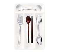 Hobngmuc Bandeja Para Cubiertos De Cajón, Organizador De Cubertería, Portacubiertos Compacto Con 4 Compartimentos Para Tenedores Cocina Hogar Casa Apartamento Residencia Estudiantes