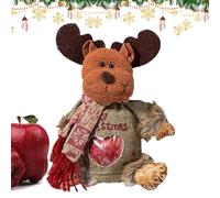 Hobngmuc Bolsa de regalo de Navidad | Bolsa 3D de Papá Noel, muñeco de nieve, reno, fruta, bolsa reutilizable con cremallera para vacaciones, Navidad, caramelos, frutas, almacenamiento de alimentos
