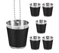 Hobngmuc Collares De Vasos De Chupito, 6 Piezas Acero Inoxidable Shot Glass Collar Con Cadena De Cuentas, Vasos De Chupito De Despedida De Soltera, Collar De Chupitos De Soltera Y Novia