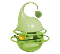 Hobngmuc Dispensador interactivo de golosinas para gatos, pista de bolas con campana, dispensador de juguetes para gatos con campana, para amolar dientes de raza grande y mediana para personas mayores