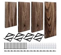 Hobngmuc Estantes de pared | Decoración rústica para el hogar, estante flotante marrón oscuro con tornillo - para sala de estar, cocina, oficina, inodoro, pasillo, maceta, tarros, artículos de tocador